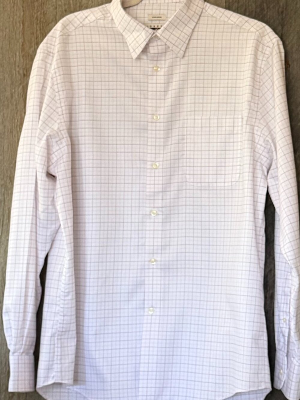 Joseph Abboud 16. 34/35 White Maroon/Pink Plaid